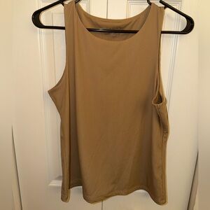 Tahari Tan Sleeveless Ribbed Tank Top